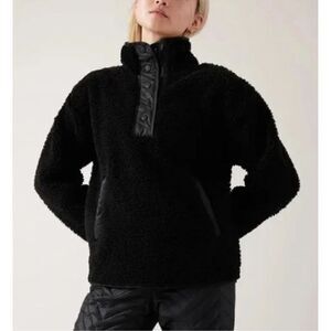 ATHLETA Cozy Sherpa Snap Sweatshirt  1X *NWT*